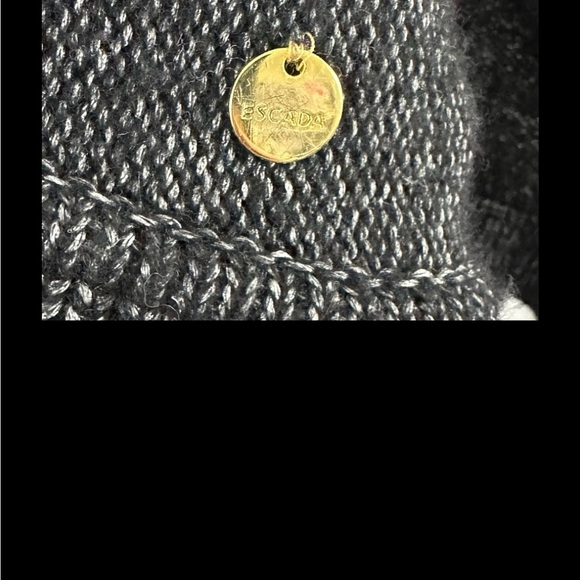 Escada Ruffle Front Ribbon Tie Cardigan Sweater - Picture 8 of 10